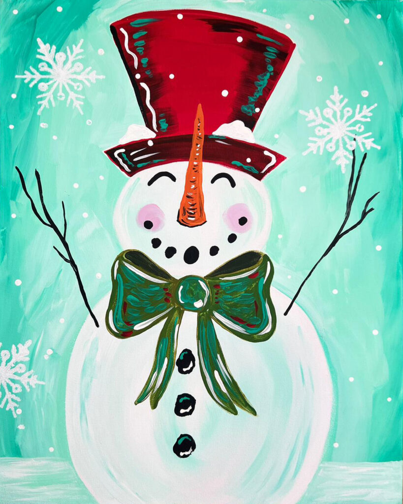 HOLIDAY SNOWMAN 1 - Canvas, Corks & Forks