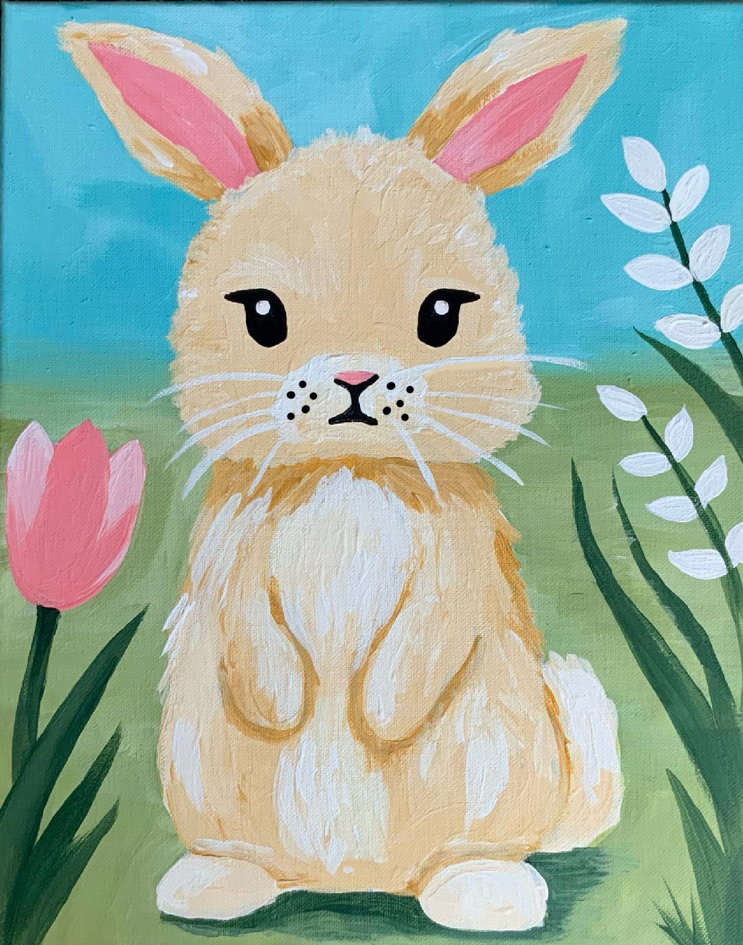 SPRING FLORAL BUNNY Bonus - Canvas, Corks & Forks